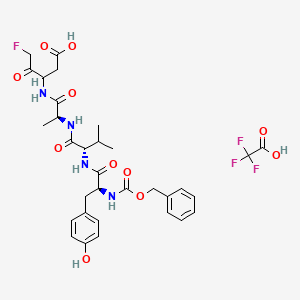 molecular formula C32H38F4N4O11 B10799340 Cbz-Tyr-Val-Ala-DL-Asp-CH2F.TFA 