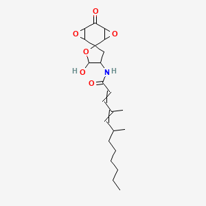 molecular formula C23H33NO6 B10799351 N-(2'-hydroxy-6-oxospiro[4,8-dioxatricyclo[5.1.0.03,5]octane-2,5'-oxolane]-3'-yl)-4,6-dimethyldodeca-2,4-dienamide 