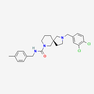 molecular formula C24H29Cl2N3O B10799400 (5S)-2-[(3,4-dichlorophenyl)methyl]-N-[(4-methylphenyl)methyl]-2,7-diazaspiro[4.5]decane-7-carboxamide 