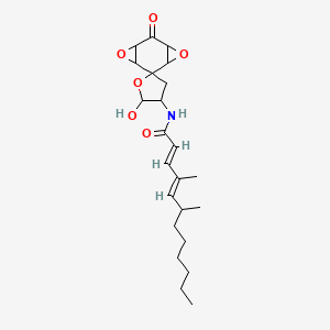 molecular formula C23H33NO6 B10799403 (2E,4E)-N-(2'-hydroxy-6-oxospiro[4,8-dioxatricyclo[5.1.0.03,5]octane-2,5'-oxolane]-3'-yl)-4,6-dimethyldodeca-2,4-dienamide 