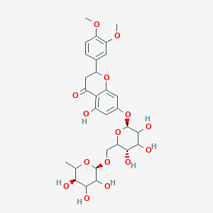 molecular formula C29H36O15 B10799409 2-(3,4-dimethoxyphenyl)-5-hydroxy-7-[(2S,5S)-3,4,5-trihydroxy-6-[[(2R,5R)-3,4,5-trihydroxy-6-methyloxan-2-yl]oxymethyl]oxan-2-yl]oxy-2,3-dihydrochromen-4-one 