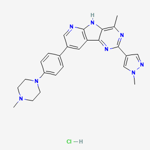 6-methyl-12-[4-(4-methylpiperazin-1-yl)phenyl]-4-(1-methylpyrazol-4-yl)-3,5,8,10-tetrazatricyclo[7.4.0.02,7]trideca-1(9),2,4,6,10,12-hexaene;hydrochloride