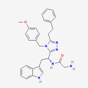 2-amino-N-[(1R)-2-(1H-indol-3-yl)-1-[4-[(4-methoxyphenyl)methyl]-5-(2-phenylethyl)-1,2,4-triazol-3-yl]ethyl]acetamide