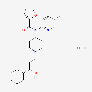 N-[1-(3-cyclohexyl-3-hydroxypropyl)piperidin-4-yl]-N-(5-methylpyridin-2-yl)furan-2-carboxamide;hydrochloride