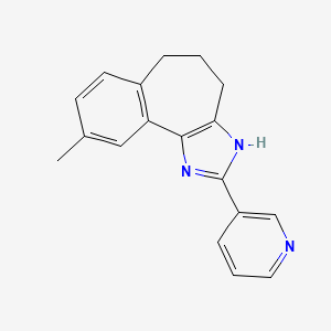 molecular formula C18H17N3 B10799463 13-Methyl-4-pyridin-3-yl-3,5-diazatricyclo[8.4.0.02,6]tetradeca-1(10),2(6),3,11,13-pentaene 