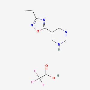 molecular formula C10H13F3N4O3 B10799519 3-ethyl-5-(1,4,5,6-tetrahydropyrimidin-5-yl)-1,2,4-oxadiazole;2,2,2-trifluoroacetic acid CAS No. 146422-59-5