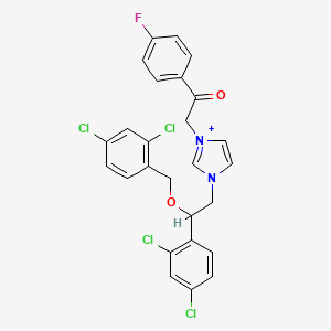 molecular formula C26H20Cl4FN2O2+ B10799583 Fludazonium CAS No. 52341-69-2