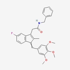 N-benzyl-2-[6-fluoro-2-methyl-3-[(3,4,5-trimethoxyphenyl)methylidene]inden-1-yl]acetamide