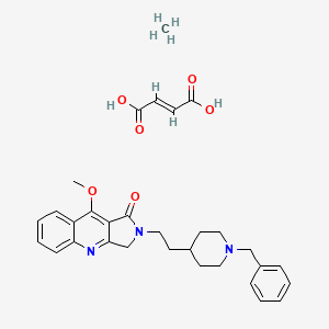 molecular formula C31H37N3O6 B10799631 2-[2-(1-benzylpiperidin-4-yl)ethyl]-9-methoxy-3H-pyrrolo[3,4-b]quinolin-1-one;(E)-but-2-enedioic acid;methane 