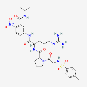 molecular formula C30H41N9O8S B10799682 N-[5-(diaminomethylideneamino)-1-[4-nitro-3-(propan-2-ylcarbamoyl)anilino]-1-oxopentan-2-yl]-1-[2-[(4-methylphenyl)sulfonylamino]acetyl]pyrrolidine-2-carboxamide 