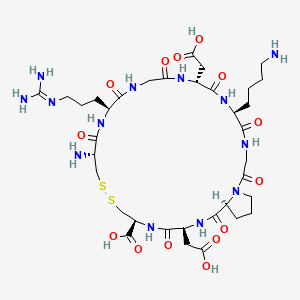 (6S,9R,15S,18R,23S,26S,29S)-18-amino-6-(4-aminobutyl)-9,26-bis(carboxymethyl)-15-[3-(diaminomethylideneamino)propyl]-2,5,8,11,14,17,25,28-octaoxo-20,21-dithia-1,4,7,10,13,16,24,27-octazabicyclo[27.3.0]dotriacontane-23-carboxylic acid