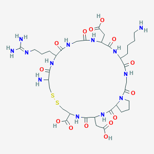 molecular formula C35H57N13O14S2 B10799694 CRGDKGPDC-(cys-cys bridge) (peptide) 