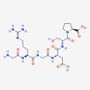 molecular formula C22H37N9O10 B10799697 H-Gly-Arg-Gly-Asp-D-Ser-Pro-OH CAS No. 91037-75-1