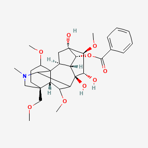 molecular formula C31H43NO9 B10799851 [(2S,3R,4R,5S,6S,7S,8R,13S,16S,17R,18R)-5,7,8-trihydroxy-6,16,18-trimethoxy-13-(methoxymethyl)-11-methyl-11-azahexacyclo[7.7.2.12,5.01,10.03,8.013,17]nonadecan-4-yl] benzoate 