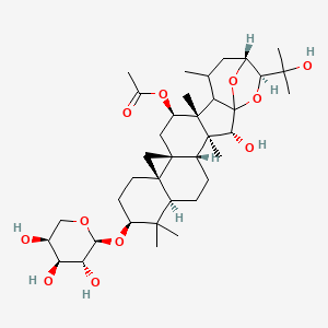 molecular formula C37H58O11 B10799874 [(2R,3S,4R,7R,9S,12R,14R,16R,17R,21R,22S)-2-hydroxy-22-(2-hydroxypropan-2-yl)-3,8,8,17,19-pentamethyl-9-[(2S,3R,4S,5S)-3,4,5-trihydroxyoxan-2-yl]oxy-23,24-dioxaheptacyclo[19.2.1.01,18.03,17.04,14.07,12.012,14]tetracosan-16-yl] acetate 