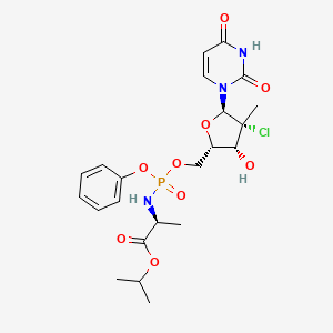 propan-2-yl (2S)-2-[[[(2S,3R,4R,5R)-4-chloro-5-(2,4-dioxopyrimidin-1-yl)-3-hydroxy-4-methyloxolan-2-yl]methoxy-phenoxyphosphoryl]amino]propanoate