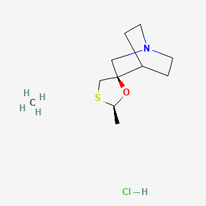 methane;(2R,5R)-2-methylspiro[1,3-oxathiolane-5,3'-1-azabicyclo[2.2.2]octane];hydrochloride