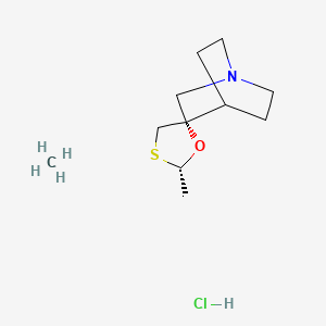 methane;(2S,5S)-2-methylspiro[1,3-oxathiolane-5,3'-1-azabicyclo[2.2.2]octane];hydrochloride