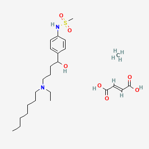 (E)-but-2-enedioic acid;N-[4-[4-[ethyl(heptyl)amino]-1-hydroxybutyl]phenyl]methanesulfonamide;methane