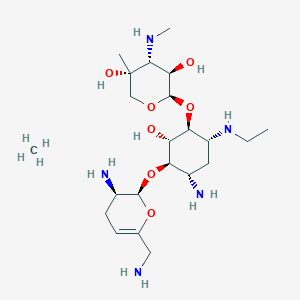 (2R,3R,4R,5R)-2-[(1S,2S,3R,4S,6R)-4-amino-3-[[(2S,3R)-3-amino-6-(aminomethyl)-3,4-dihydro-2H-pyran-2-yl]oxy]-6-(ethylamino)-2-hydroxycyclohexyl]oxy-5-methyl-4-(methylamino)oxane-3,5-diol;methane