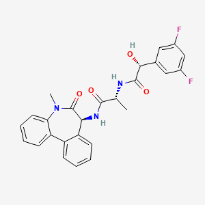 molecular formula C26H23F2N3O4 B10800106 (2R)-2-[[(2R)-2-(3,5-difluorophenyl)-2-hydroxyacetyl]amino]-N-[(7S)-5-methyl-6-oxo-7H-benzo[d][1]benzazepin-7-yl]propanamide 