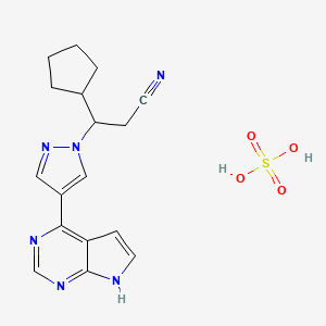 molecular formula C17H20N6O4S B10800108 Ruxolitinib sulfate 