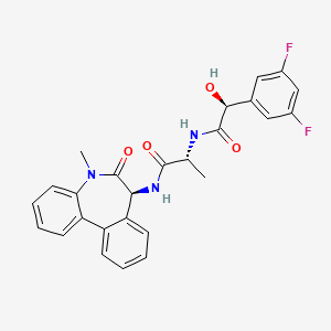 molecular formula C26H23F2N3O4 B10800116 (2R)-2-[[(2S)-2-(3,5-difluorophenyl)-2-hydroxyacetyl]amino]-N-[(7S)-5-methyl-6-oxo-7H-benzo[d][1]benzazepin-7-yl]propanamide 