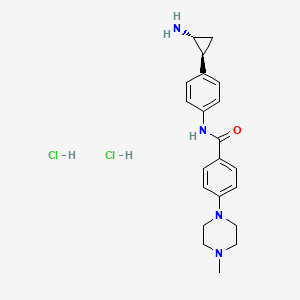 molecular formula C21H28Cl2N4O B10800141 N-[4-[(1S,2R)-2-aminocyclopropyl]phenyl]-4-(4-methylpiperazin-1-yl)benzamide;dihydrochloride 