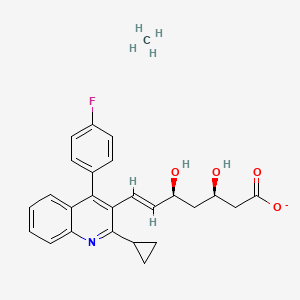 molecular formula C26H27FNO4- B10800160 (E,3R,5S)-7-[2-cyclopropyl-4-(4-fluorophenyl)quinolin-3-yl]-3,5-dihydroxyhept-6-enoate;methane 