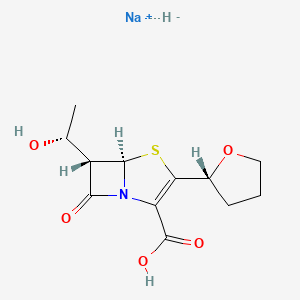 molecular formula C12H16NNaO5S B10800189 sodium;hydride;(5R,6S)-6-[(1R)-1-hydroxyethyl]-7-oxo-3-[(2R)-oxolan-2-yl]-4-thia-1-azabicyclo[3.2.0]hept-2-ene-2-carboxylic acid 