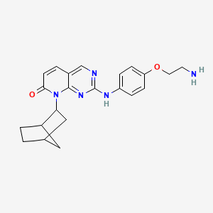 molecular formula C22H25N5O2 B10800215 2-[4-(2-aminoethoxy)anilino]-8-(2-bicyclo[2.2.1]heptanyl)pyrido[2,3-d]pyrimidin-7-one 