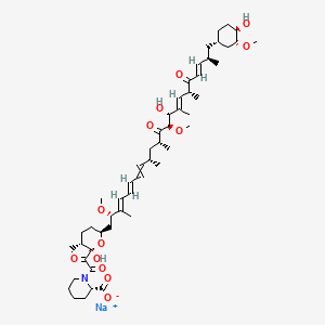 sodium;(2S)-1-[2-[(2R,3R,6S)-2-hydroxy-6-[(2S,3E,5E,9S,11R,13R,14R,15E,17R,19E,21R)-14-hydroxy-22-[(1S,3R,4R)-4-hydroxy-3-methoxycyclohexyl]-2,13-dimethoxy-3,9,11,15,17,21-hexamethyl-12,18-dioxodocosa-3,5,7,15,19-pentaenyl]-3-methyloxan-2-yl]-2-oxoacetyl]piperidine-2-carboxylate