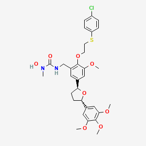 3-[[2-[2-(4-chlorophenyl)sulfanylethoxy]-3-methoxy-5-[(2S,5S)-5-(3,4,5-trimethoxyphenyl)oxolan-2-yl]phenyl]methyl]-1-hydroxy-1-methylurea