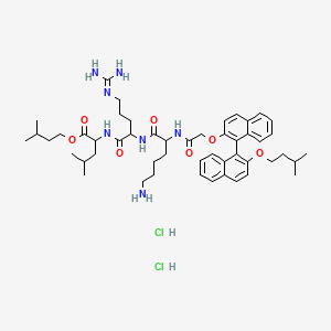 3-methylbutyl 2-[[2-[[6-amino-2-[[2-[1-[2-(3-methylbutoxy)naphthalen-1-yl]naphthalen-2-yl]oxyacetyl]amino]hexanoyl]amino]-5-(diaminomethylideneamino)pentanoyl]amino]-4-methylpentanoate;dihydrochloride