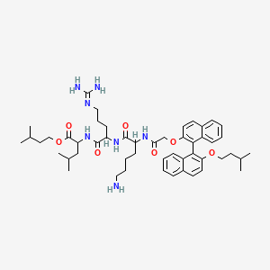 molecular formula C50H71N7O7 B10800290 3-Methylbutyl 2-[[2-[[6-amino-2-[[2-[1-[2-(3-methylbutoxy)naphthalen-1-yl]naphthalen-2-yl]oxyacetyl]amino]hexanoyl]amino]-5-(diaminomethylideneamino)pentanoyl]amino]-4-methylpentanoate 