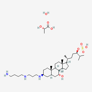 molecular formula C37H73N3O9S B10800312 Squalamine lactate hydrate 