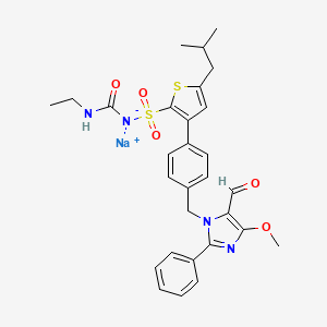 sodium;ethylcarbamoyl-[3-[4-[(5-formyl-4-methoxy-2-phenylimidazol-1-yl)methyl]phenyl]-5-(2-methylpropyl)thiophen-2-yl]sulfonylazanide