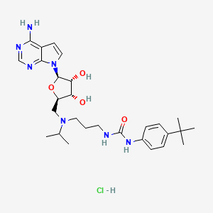 1-[3-[[(2R,3S,4R,5R)-5-(4-aminopyrrolo[2,3-d]pyrimidin-7-yl)-3,4-dihydroxyoxolan-2-yl]methyl-propan-2-ylamino]propyl]-3-(4-tert-butylphenyl)urea;hydrochloride