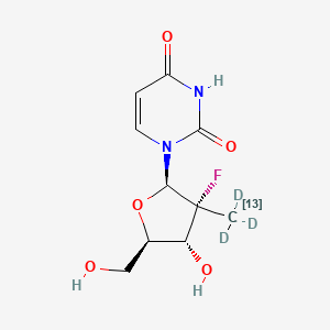 1-[(2R,3R,4R,5R)-3-fluoro-4-hydroxy-5-(hydroxymethyl)-3-(trideuterio(113C)methyl)oxolan-2-yl]pyrimidine-2,4-dione