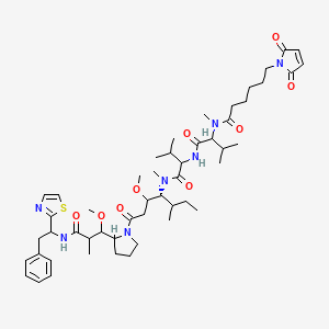 6-(2,5-dioxopyrrol-1-yl)-N-[1-[[1-[[(4R)-3-methoxy-1-[2-[1-methoxy-2-methyl-3-oxo-3-[[2-phenyl-1-(1,3-thiazol-2-yl)ethyl]amino]propyl]pyrrolidin-1-yl]-5-methyl-1-oxoheptan-4-yl]-methylamino]-3-methyl-1-oxobutan-2-yl]amino]-3-methyl-1-oxobutan-2-yl]-N-methylhexanamide