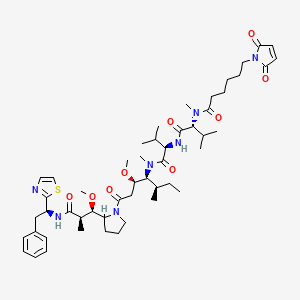 6-(2,5-dioxopyrrol-1-yl)-N-[(2R)-1-[[(2R)-1-[[(3R,4S,5R)-3-methoxy-1-[2-[(1R,2R)-1-methoxy-2-methyl-3-oxo-3-[[(1S)-2-phenyl-1-(1,3-thiazol-2-yl)ethyl]amino]propyl]pyrrolidin-1-yl]-5-methyl-1-oxoheptan-4-yl]-methylamino]-3-methyl-1-oxobutan-2-yl]amino]-3-methyl-1-oxobutan-2-yl]-N-methylhexanamide