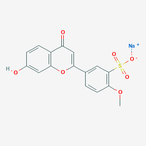 molecular formula C16H11NaO7S B10800485 Sodium;5-(7-hydroxy-4-oxochromen-2-yl)-2-methoxybenzenesulfonate 