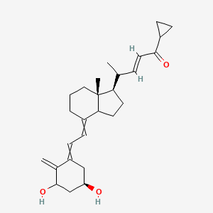 molecular formula C27H38O3 B10800510 (E)-4-[(1R,7aR)-4-[2-[(5R)-3,5-dihydroxy-2-methylidenecyclohexylidene]ethylidene]-7a-methyl-2,3,3a,5,6,7-hexahydro-1H-inden-1-yl]-1-cyclopropylpent-2-en-1-one 