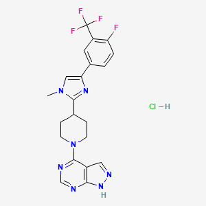 4-[4-[4-[4-fluoro-3-(trifluoromethyl)phenyl]-1-methylimidazol-2-yl]piperidin-1-yl]-1H-pyrazolo[3,4-d]pyrimidine;hydrochloride