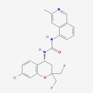 molecular formula C22H20ClF2N3O2 B10800525 1-[(4R)-7-chloro-2,2-bis(fluoromethyl)-3,4-dihydrochromen-4-yl]-3-(3-methylisoquinolin-5-yl)urea 