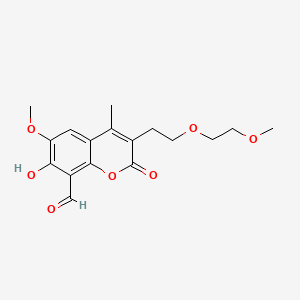 7-hydroxy-6-methoxy-3-[2-(2-methoxyethoxy)ethyl]-4-methyl-2-oxochromene-8-carbaldehyde