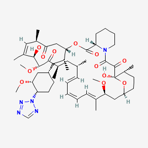 molecular formula C52H79N5O12 B10800560 (1R,9S,12S,15R,16E,18R,19R,21R,23S,24Z,26E,28E,30S,32S,35R)-1,18-dihydroxy-19,30-dimethoxy-12-[(2R)-1-[(1S,3R,4S)-3-methoxy-4-(tetrazol-2-yl)cyclohexyl]propan-2-yl]-15,17,21,23,29,35-hexamethyl-11,36-dioxa-4-azatricyclo[30.3.1.04,9]hexatriaconta-16,24,26,28-tetraene-2,3,10,14,20-pentone 