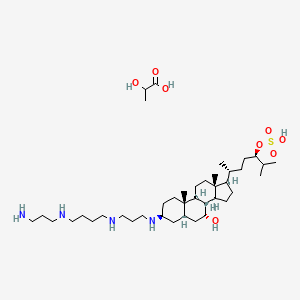 [(3R,6R)-6-[(3S,5R,7R,8R,9S,10S,13R,14S,17R)-3-[3-[4-(3-aminopropylamino)butylamino]propylamino]-7-hydroxy-10,13-dimethyl-2,3,4,5,6,7,8,9,11,12,14,15,16,17-tetradecahydro-1H-cyclopenta[a]phenanthren-17-yl]-2-methylheptan-3-yl] hydrogen sulfate;2-hydroxypropanoic acid