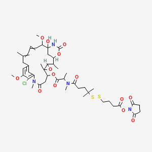 (2,5-Dioxopyrrolidin-1-yl) 4-[[5-[[1-[(11-chloro-21-hydroxy-12,20-dimethoxy-2,5,9,16-tetramethyl-8,23-dioxo-4,24-dioxa-9,22-diazatetracyclo[19.3.1.110,14.03,5]hexacosa-10,12,14(26),16,18-pentaen-6-yl)oxy]-1-oxopropan-2-yl]-methylamino]-2-methyl-5-oxopentan-2-yl]disulfanyl]butanoate