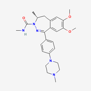 molecular formula C25H33N5O3 B10800627 (4R)-7,8-dimethoxy-N,4-dimethyl-1-[4-(4-methylpiperazin-1-yl)phenyl]-4,5-dihydro-2,3-benzodiazepine-3-carboxamide 